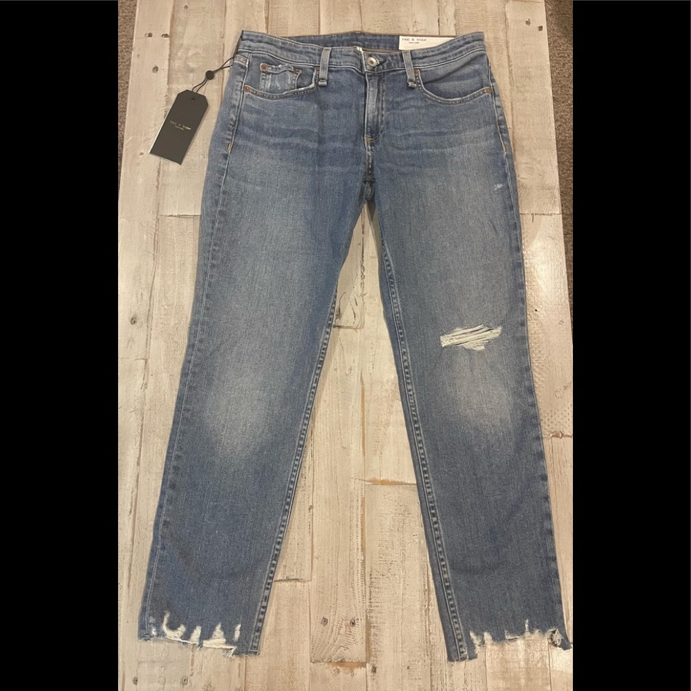 RAG & BONE Dre Low-Rise Boyfriend - Dobbie With Holes